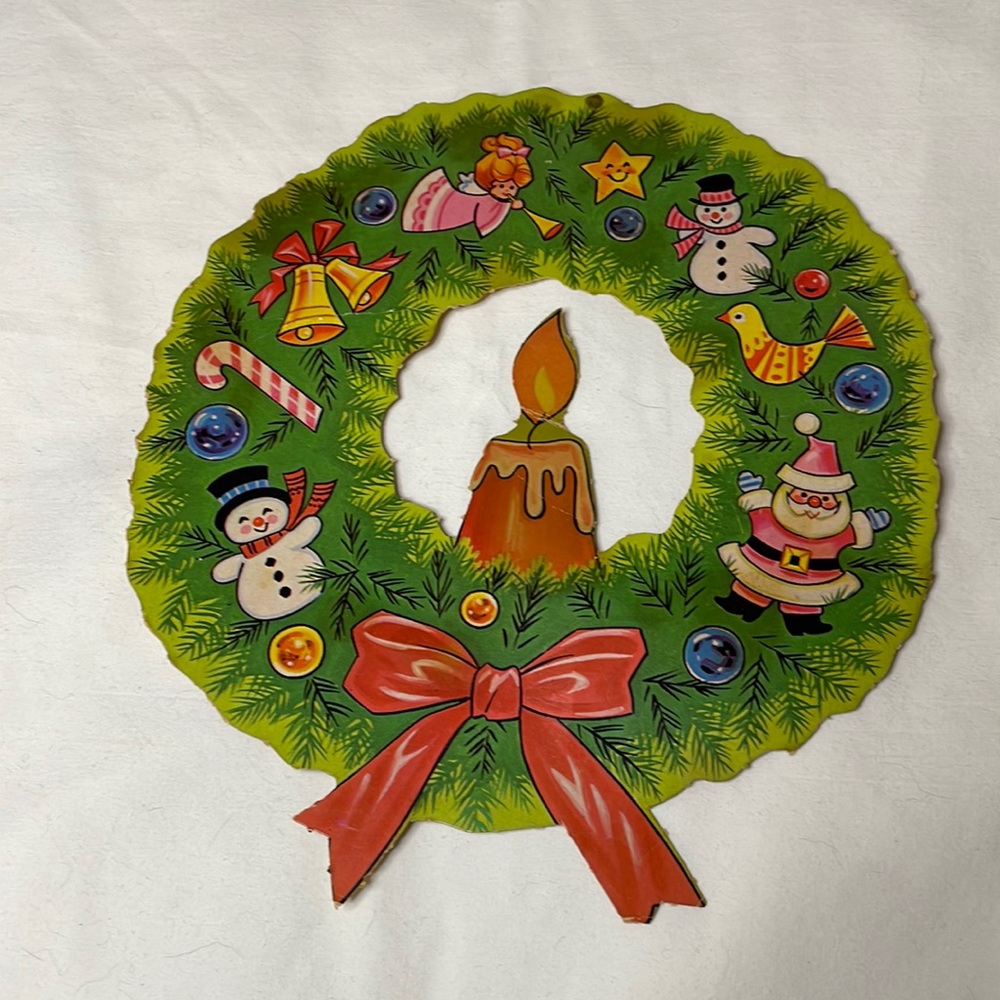 Christmas Vintage Paper Wreath.